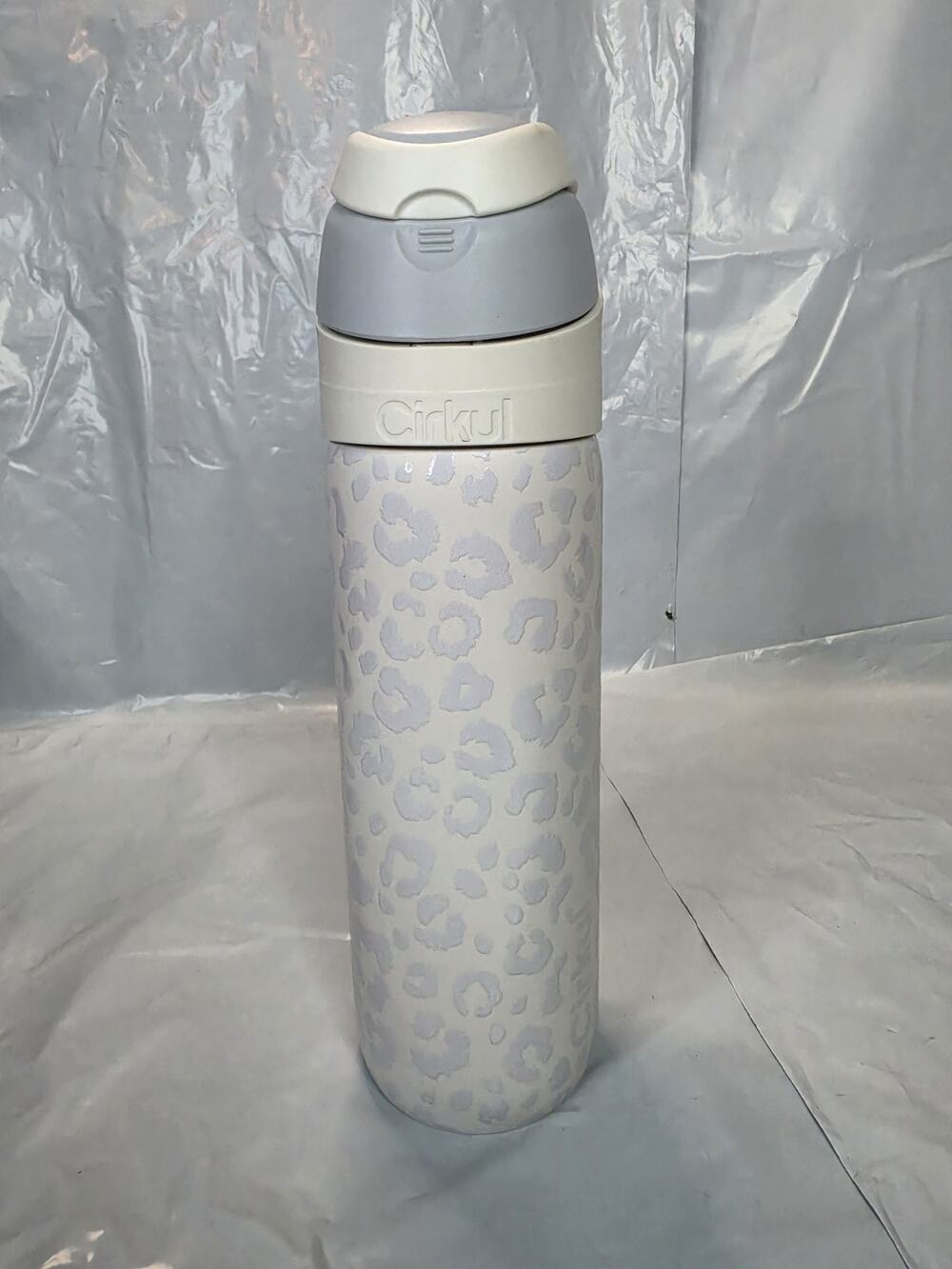 Cirkul, 26 oz, StrawSip Flip Water Bottle, Stainless Double Wall, Luxe LeopardR1